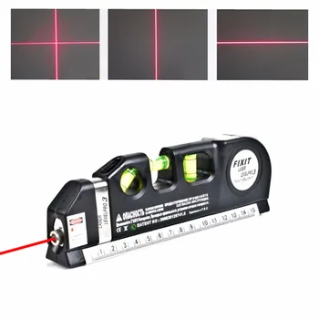 Domači Multi-funkcijo Visoko Natančnega Laserskega Izravnavanje Instrument Jekla Vladar Ravne Linije Laser Ravni Aligner Navpični Trak Ukrep