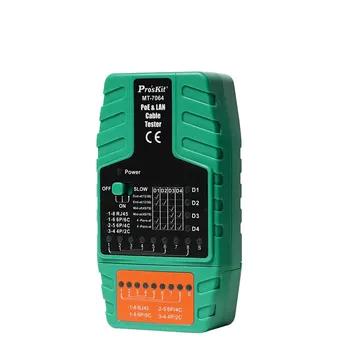 Pro'sKit 2 v 1 MT-7064 PoE & LAN Kabel Tester za RJ11/RJ12/RJ45 PoE Tester - IEEE 802.3 af/v standardni Midspan/Endspan