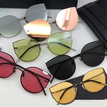 Vroče Prodati 2023 Ženske Blagovne Znamke Oblikovalec Jasno, Roza Cateye Sončna Očala Punca Luštna Mačka Oči Pisane Premaz Očala Lady Sončna Očala