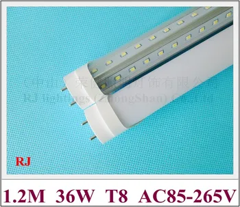 LED cev G13 T8 4 LED cev fluorescentna žarnica svetlobo SMD 2835 2 vrstic V slogu 1200mm 192led(2*96led) 36W AC85-265V ultra svetla
