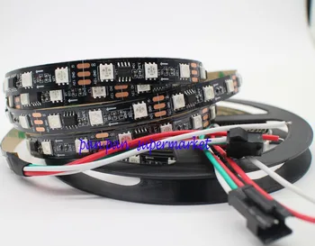 WS2811 5050 5M 300Leds Sanje barve RGB LED Trakovi Naslovljive DC12V IP60 ne-nepremočljiva black pcb