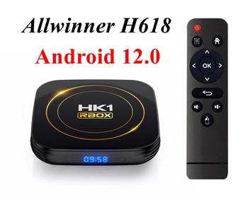 HK1 RBOX H8S Android 12.0 TV BOX 6K Ultra HD 2.4 G/5 G Wifi 2 GB 4 GB, 64 GB Allwinner H618 Quad Core BT4.0 HDR 10 Smart Media Player