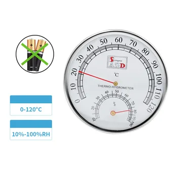Kovinsko Ohišje, Savna Soba Termometer, Higrometer Kopeli In Savne Notranja Zunanja Uporablja Stenske Temperatura Vlažnost Meter