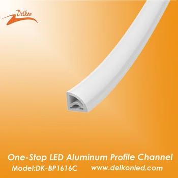 16*16 Kotu Silikona LED Profil Upogljivi Aluminija Kanal za 10 mm Širina LED Trakovi