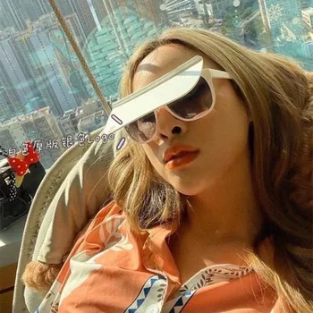 Modna Visoke Kakovosti Pravokotnik Enem Kosu Objektiv UV Zaščito Plaži Odtenki sončna Očala Luksuzni sončna Očala Ženske Sunnies Očala