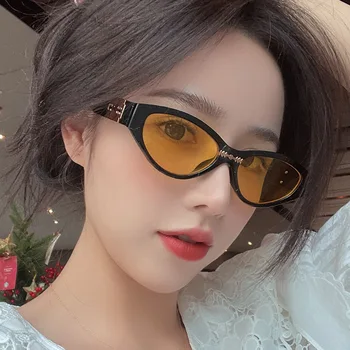 Novo Vintage sončna Očala Ženska Luksuzni sončna Očala Ženska Modna blagovna Znamka, Oblikovalec Stekla Majhna Elipsa UV400 Očala Oculos De Sol