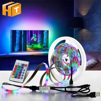 5V 2835 USB LED Trak Svetlobe 1M 2M 3M 4M 5M RGB Barvni TV Osvetlitev Ozadja Decoracion Pravljice Luči.