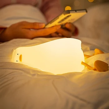 Cute Raco LED Nočna Lučka Risanka Silikonski 30 min Čas za Spanje, Light Touch Senzor Spalnica Postelji Lučka Za Otrok Dar, Lučka