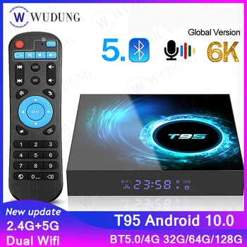 Novo T95 Android 10.0 Smart TV Box Allwinner H616 Quad Core BT5.0 2.4 G&5G Dvojno wifi 4GB 32GB 64GB 128GB 6K 1080P Set Top Box