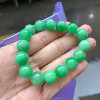 NOVO Jadeit Roko niz Naravnih Smaragdno Certifikatom Ročno izrezljane Jadeit Kroglice Zapestnice Očarljivo Bangle Amulet Fine Nakit