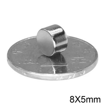10~200PCS 8x5 mm Majhna Okrogla Magnet disk 8 mm*5mm Neodim Magnet Dia 8x5mm Stalno NdFeB Močan Močan Magnet, 8*5 mm N35