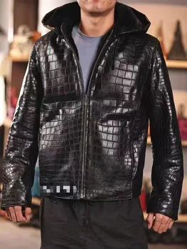 Arlenesain 2023 nov slog črni barvi pravi krokodil usnjena jakna