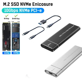 M. 2 NVME SSD Ohišje Zunanjih M2 NVMe Primeru M2 USB 3.1 Tip C 10Gbps Adapter M Ključ HD Škatla za Shranjevanje za Mac, Windows za Prenosni RAČUNALNIK