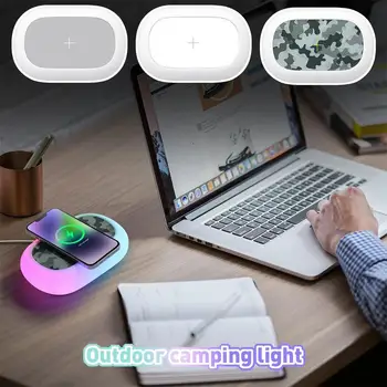Barvita Noč Svetlobe Z Brezžični Bluetooth Zvočnik USB Polnjenje Prenosnih Pat Nadzor Barv LED Desk namizne Svetilke Podpira TF Kartice
