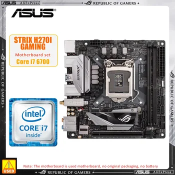 ASUS ROG STRIX H270I GAMING+i7 6700 LGA 1151 Matično ploščo KIt Intel H270 DDR4 32GB M. 2 USB3.1 PCI-E 3.0, Mini-ITX Za 7./6. gen