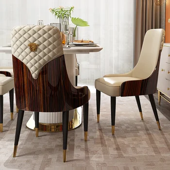 Luksuzni masivnega lesa, jedilni stol High-end post-moderne preprost doma stol Prosti čas hotelski avli villa klub fotelj