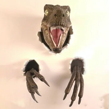 Mini Stenski Dinozaver Glavo s Kremplji Simulacije Lepe Dinozaver Steni Visi Dekoracija Za Otroške Sobe Edinstvena Darila Za Fante