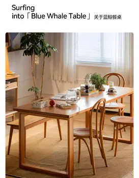 Masivnega lesa jedilno mizo thickens Nordijska Japonski gospodinjskih malih gospodinjskih dolgo miza češnja mizar tabela big board tabela