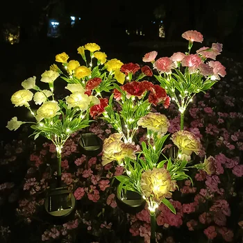 Sončne Vrtne Luči Nagelj Azalea Sivke Orhideja Travnik Lučka na Prostem Dvorišče Umetnosti Cvet Razsvetljava za Poročno Dekoracijo Doma