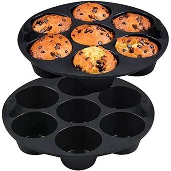 Silikonski Muffin Pan Torto Plesni Plesni Zraka Fryer,Pečica, Lonec Za 8,4-Palčni Večkratno Uporabo Brezplačno Silikonski Pekač Plesni 2 Pack