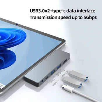USB3.0 Dock Postajo Hub 10Gbps Prenos Podatkov Majhne Razširitvene Postaje Središče 4K 60Hz HDMI je združljiv za Surface Pro X/9/8