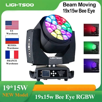 1-10Pcs 19x15W RGBW 4in1 LED Mini Čebel Oko Led Moving Head Light Svetlobni Učinek Bar Svetlobe Stopnji Svetlobe Dj Primeru