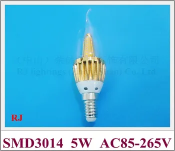 LED sveča, žarnica svetilka crystal light Koničastimi stolp slog 360 emisij kota E14 5W SMD3014 36led 400lm AC85-265V CE, ROHS