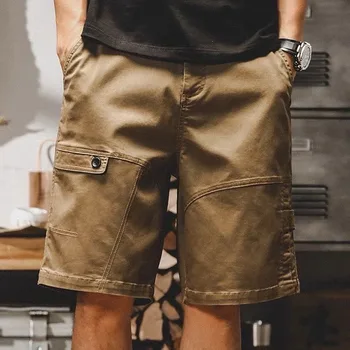 Poletne hlače, moške priložnostne kolena-dolžina hlače trend svoboden velikost naravnost hlače