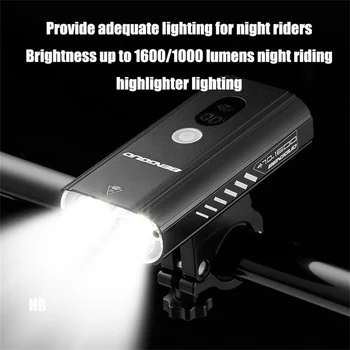 Izposoja Svetlobe USB Polnjenje Poudarjanje Smerniki Digitalni Prikaz Noč Jahanje Oprema za uporabo na Prostem Kolesarska Led Bliskavico Spredaj