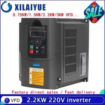 2.2 kw, 220v VFD Spremenljivo Frekvenco Pogon, 1,5 kw/2.2 kw/3kw Inverter 400Hz 10A VFD Inverter 1HP Vnos 3HP Izhodna Frekvenca Inverter