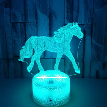 Nighdn Konj Lučka LED Nočna Lučka 7 Barva Spreminja, USB, nočno omarico, Svetilke Spalnica Dekoracijo Konj Darilo za Otroke Fantje Dekleta
