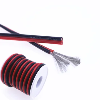 2pin visoke kakovosti ekstra mehke silikonske žice 24AWG 22 20 18 16 14 12awg visoko temperaturno obstojne rdeče + črno silikonski kabel