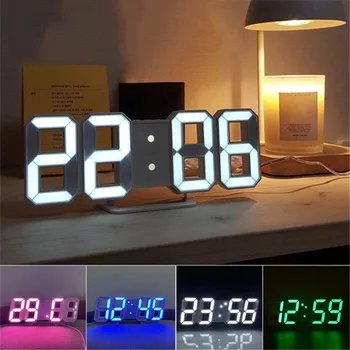 3D LED Digitalna Ura Svetlobni Moda Stenske Ure Multifunkcijski USB Priključite v Elektronska Ura Dnevna soba ura Doma Dekoracijo