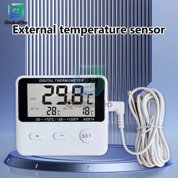 Mini LCD-Digitalni Termometer S Sondo Senzor Bazen Hladilnik Akvarij Termometer Merilnik Z Kabel 1M