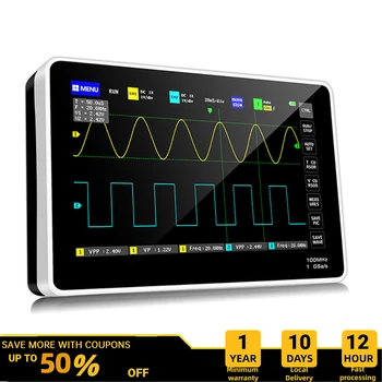 1013D Digitalni tablet oscilloscope dual channel 100M pasovne širine, 1GS vzorčenja tablet razširljiv odprtokoden osciloscopio