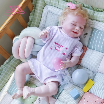 NPK 55 CM bebe lutka rodi novorojenček dojenček spi aprila celotno telo, silikonski mehko pravi dotik zbirateljske umetnosti lutka visoke kakovosti